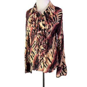 Kaelyn Max Size XL Crinkle Top Fluttery Print